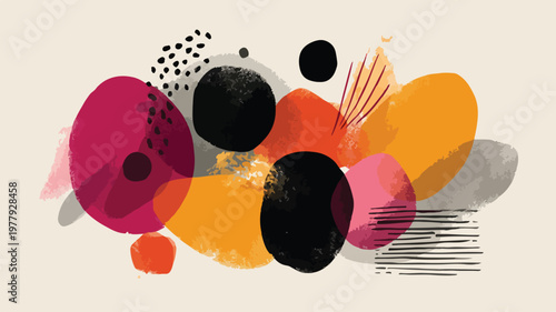 Colorful abstract shapes and circles 1.
