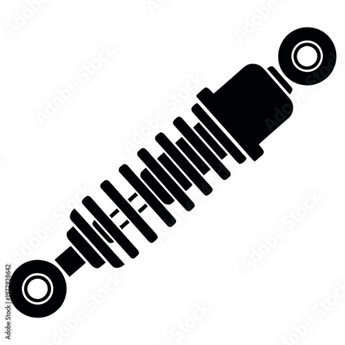 Shock absorber icon, suspension spring car part, vehicle suspension system component