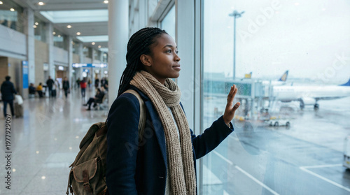 A woman gazes wistfully out...