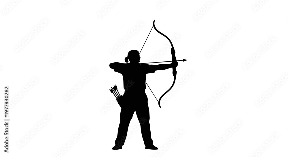 Fototapeta premium Man aiming bow and arrow 1.