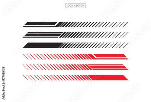 Car Racing Stripe Sticker Pack Automotive Vinyl Decal Set Sport Vector Design