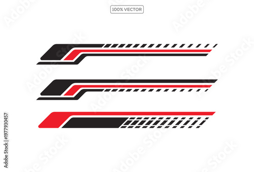 Sport Car Racing Stripes Sticker Set Automotive Vinyl Decal Collection Vector Design