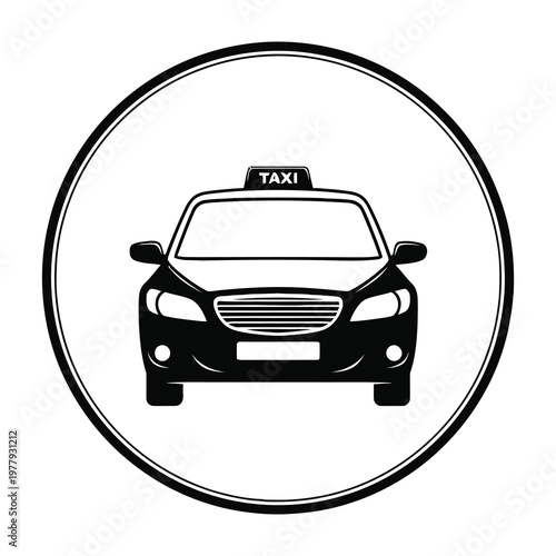 Taxi car icon silhouette transportation service vehicle symbol