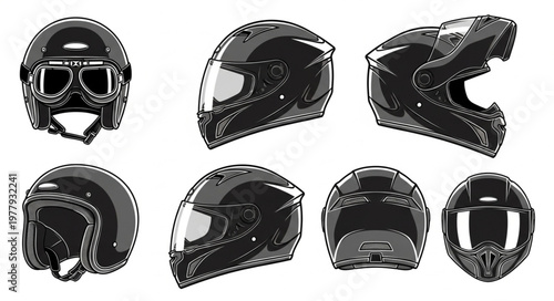 Diverse Motorcycle Helmet Views - Safety and Style in One.
