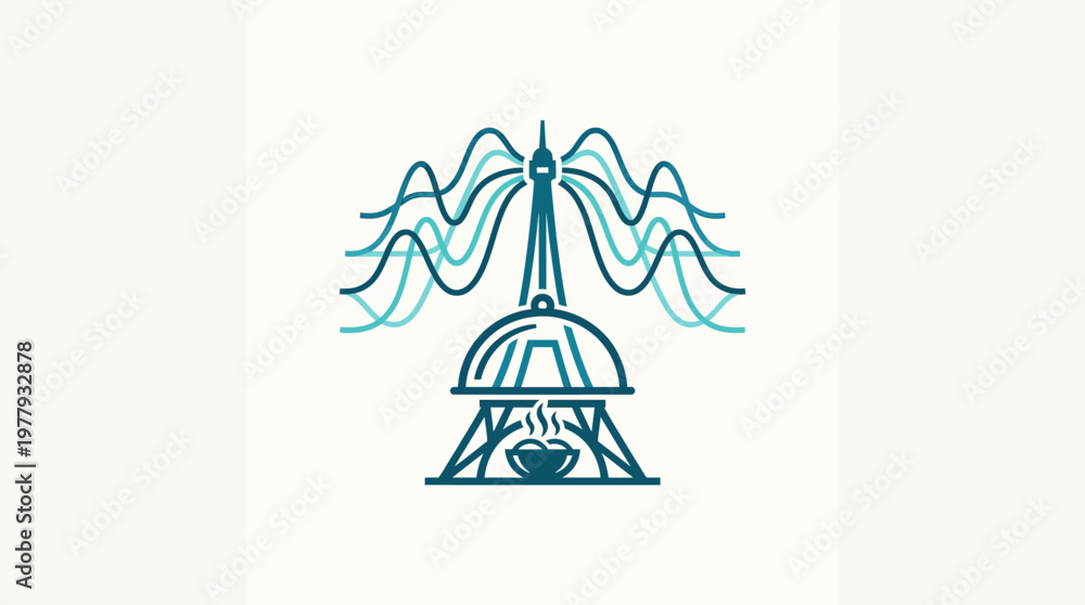 Fototapeta premium Abstract Emblem of Modern Architecture and Technology