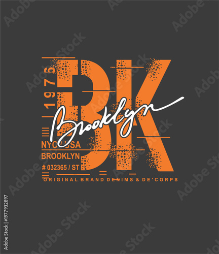 Brooklyn, USA typography design t-shirt vector illustration