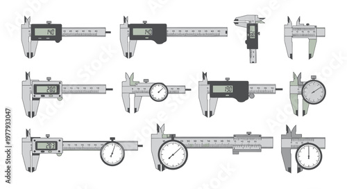 Digital and Analog Calipers Set - Precision Measurement Tools