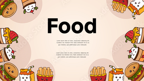 classic burger and fries fast food frame for quick meal restaurant advertisement