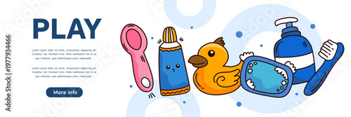 baby bath and play time collection for nursery and child care product