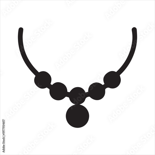 Elegant necklace silhouette icon for jewelry and fashion designs
