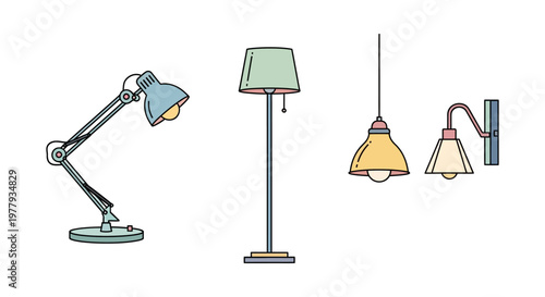 Four Different Types of Lamps.