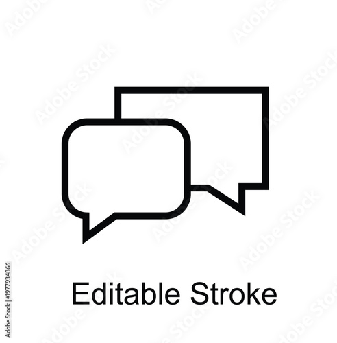 Chat Bubbles, Speech Bubble, Message, Communication, Conversation, Feedback, Discussion, Comment, Support, Help, Social Media, Editable Stroke, Vector