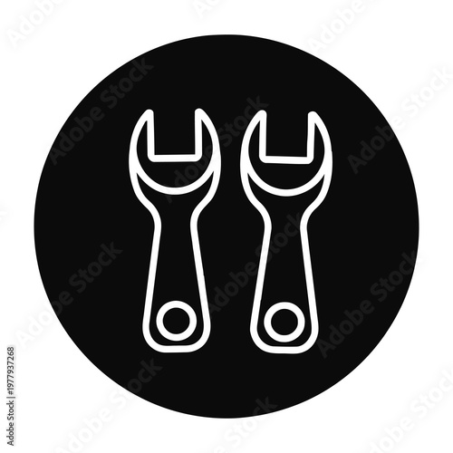 Wrenches tools icon set