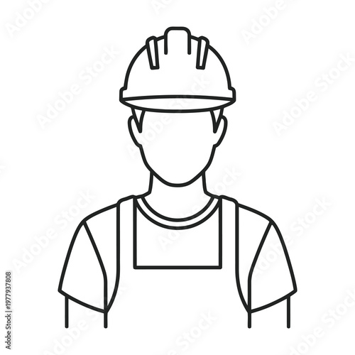 construction worker wearing hard hat and apron professional
