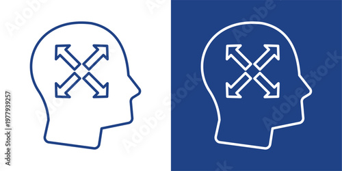 Human Behavior Blue And White Icon Style Collection