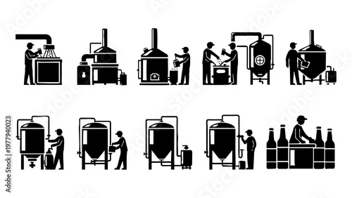 Workers in a brewery factory.
