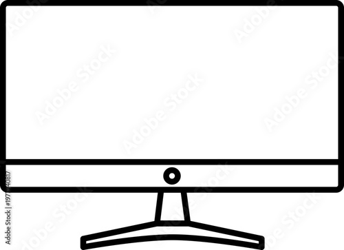 Black PC icon - outline