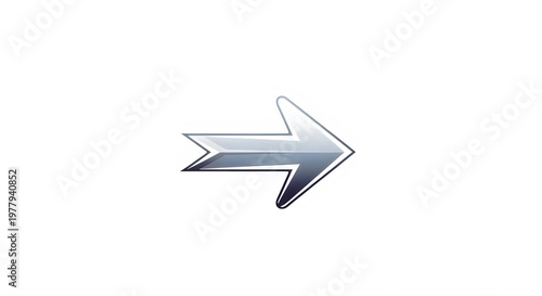 Free Download A sleek metallic silver arrow pointing right displaying a polished gradient and sharp edges on transparent background high quality professional detailed modern elegant stylish clean crisp - GFXLoad