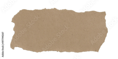Torn kraft paper sheet isolated for collage mockup and eco stationery design