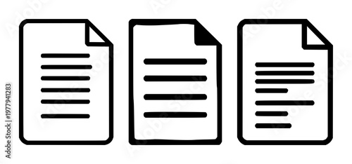 Patent document icon set with solid black vector illustration on white background featuring patent, legal, document graphics with registry, filing, and copyright context