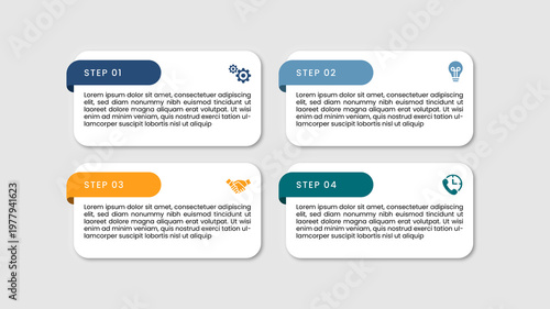 Business Infographic Template 4 Step Timeline