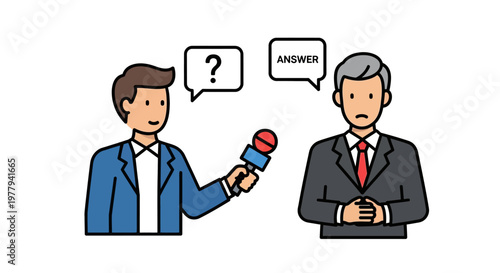 Journalist Interviews Executive, Seeking Answers to Important Questions in a Professional Media Exchange