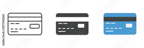 Layered payment cards vector illustrating financial access concept with rectangular plastic cards, rounded corners, magnetic stripe, and secure banking design.