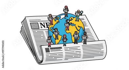 Global news and information dissemination through printed media and digital platforms