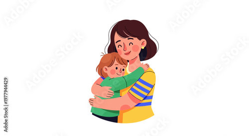 Mother holding her child in an embrace, capturing a moment of tender love and care