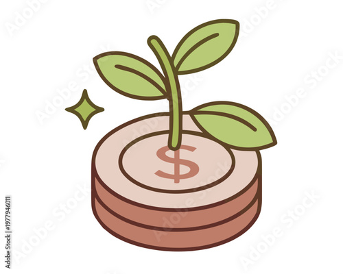 Growing plant in pot vector illustration nature growth eco business concept
