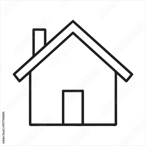house icon outline vector illustration on transparent background