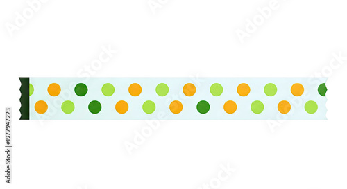 Light Blue Washi Tape with Orange and Green Polka Dots