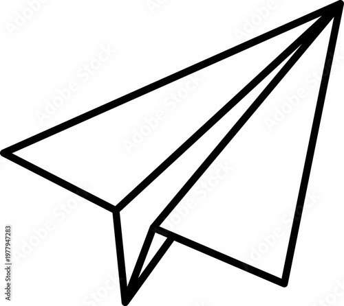 紙飛行機のシンプルなモノクロアイコン