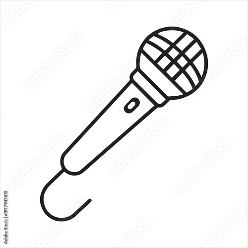 microphone active icon line art vector on transparent background