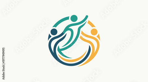 Abstract Logo Representing Unity and Community