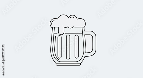 Froth Foamy Beer Mug Icon.