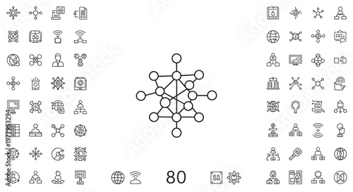 Molecular structure with connected nodes.