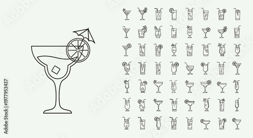 Cocktail Glass with Lime Wedge Garnish.