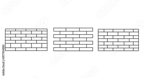 various brick patterns illustrating different masonry and wall construction bonds as architectural design elements on a white background