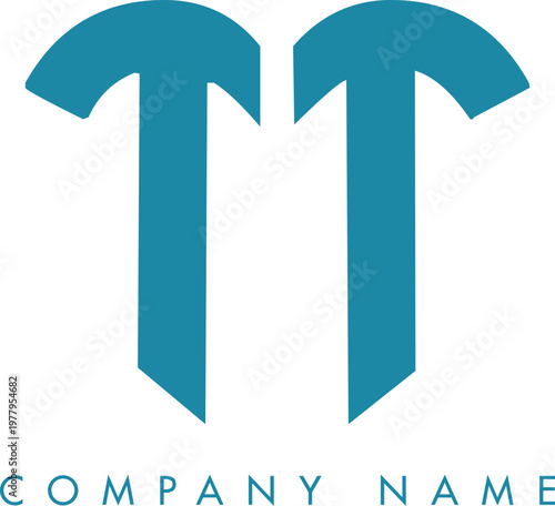 Minimalistic Abstract Initial Letter TT Logo Design