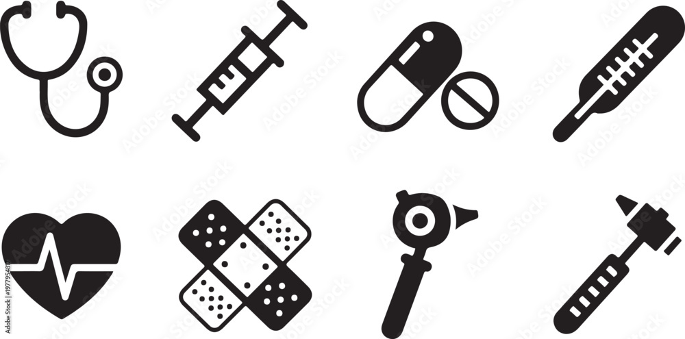 Obraz premium Black and white of various tools and including scissors wrench hammer pliers screwdriver and tape measure