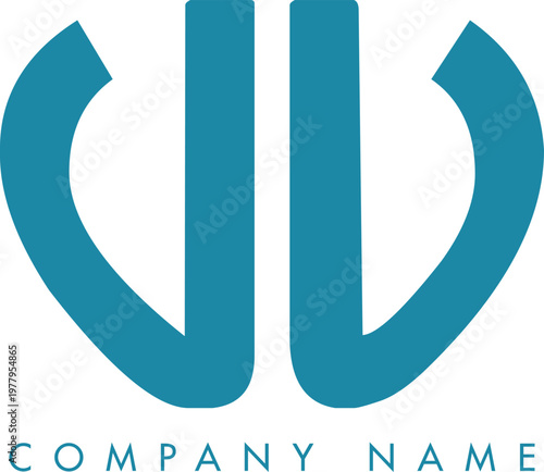 Minimalistic Abstract Initial Letter UU Logo Design