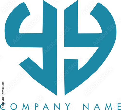 Minimalistic Abstract Initial Letter YY Logo Design
