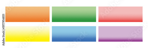 ハーフトーンドットグラデーション横長カラーセット