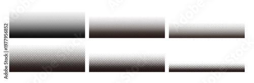 ハーフトーンドットグラデーション横長セット