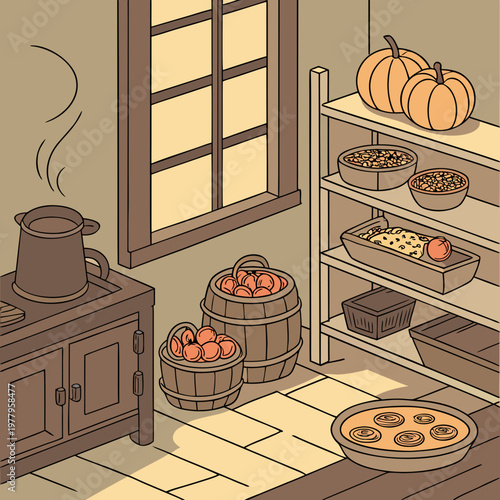 "Kitchen of Autumn Plenty"


