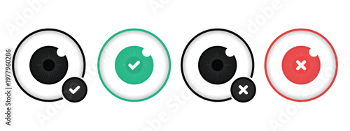Eye Checklist Icon. Visual Inspection and Verification. Vector Illustration