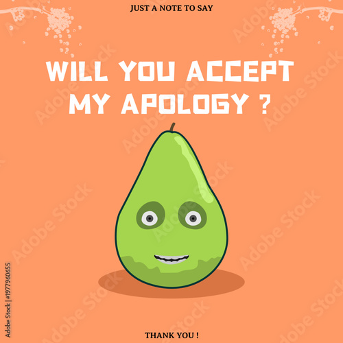 elegant minimalist apology card with soft neutral tones