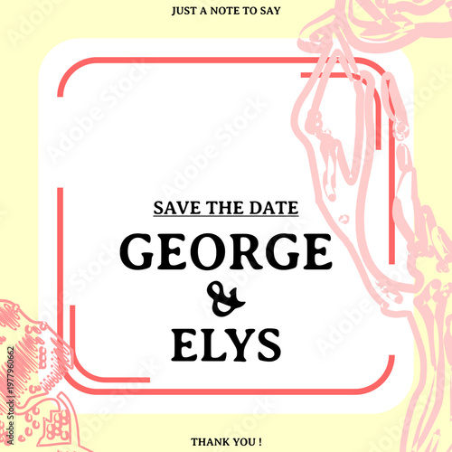 elegant minimalist save the date card for wedding