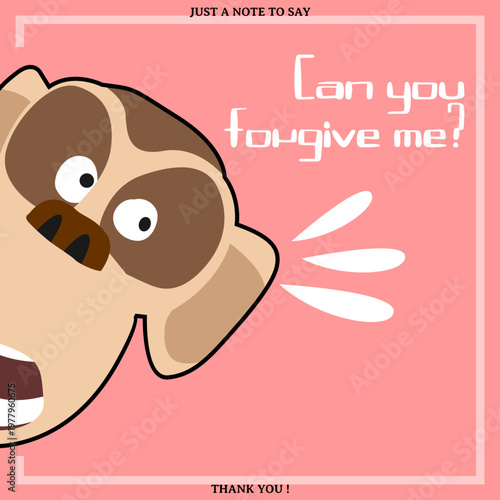 funny character template card apology style vintage